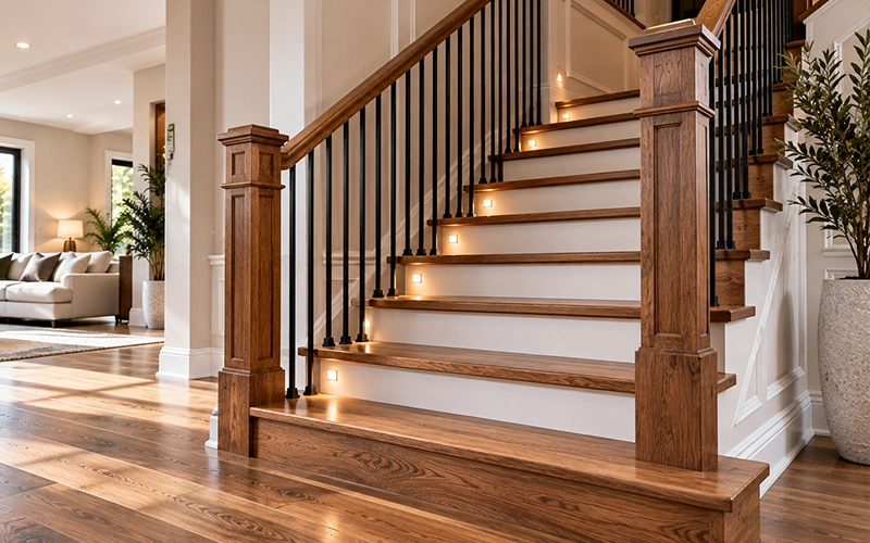 Elegant Wood Staircase Foyer